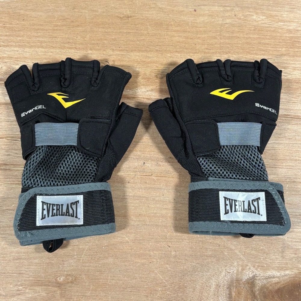 Everlast EverGel Hand Wraps Boxing Gloves Black Grey XL Fingerless Training Wrap
